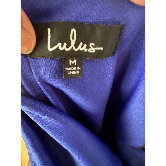 Lulus Womens Royal Blue Asymmetric Hem Cocktail Dress Size M NWT - Picture 5 of 6